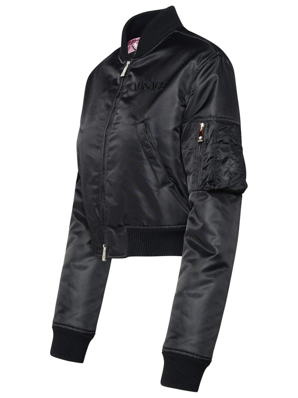 Versace Black Nylon Bomber Jacket - Women