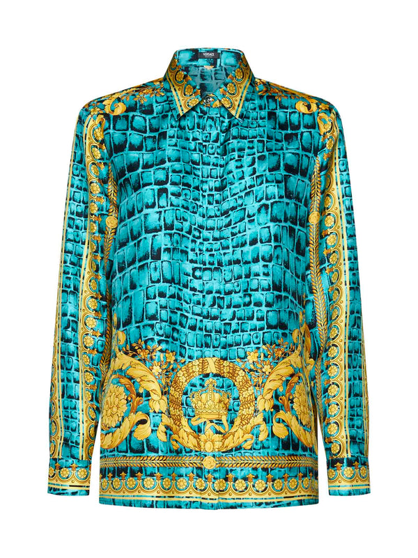 Versace baroccodile Multicolored Silk Shirt - Women