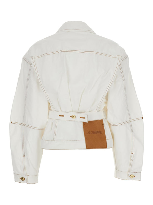 Jacquemus White Denim Jacket la Veste De-nîmes In Cotton Woman - Women