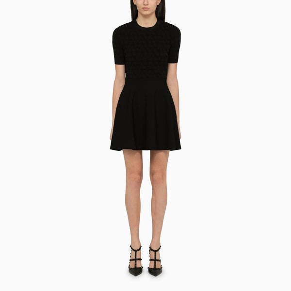 Valentino Black Short Dress With Toile Iconographe Motif - Women