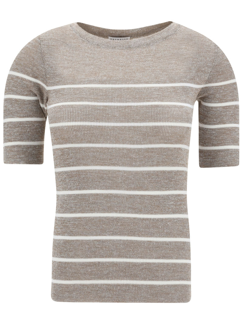 Brunello Cucinelli Lurex Striped Sweater - Women