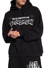 Dsquared2 Logo Printed Drawstring Hoodie - Men