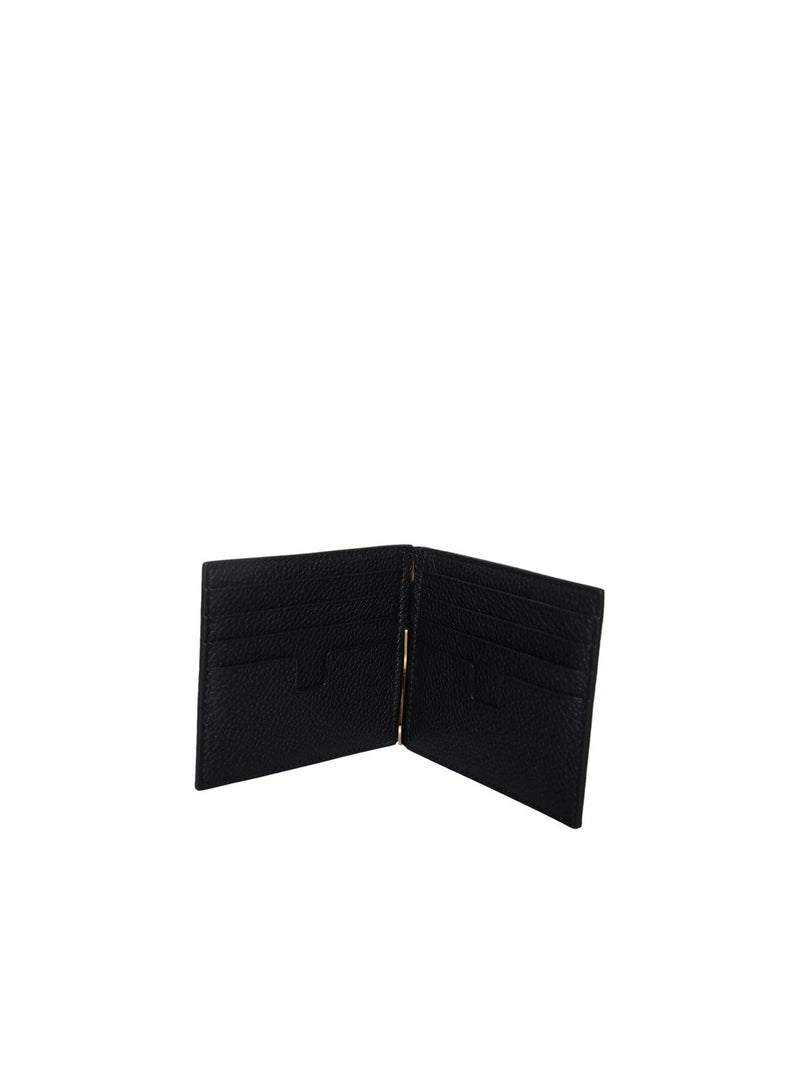 Tom Ford Grain Soft Money Clip Black Cardholder - Men - Piano Luigi