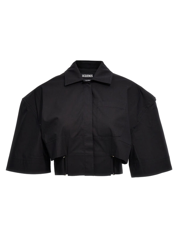 Jacquemus la Chemise Courte Bari Cropped Shirt - Women