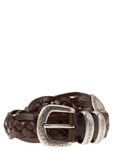 Brunello Cucinelli Braided Calfskin Belt With Detailed Buckle And Tip - Men