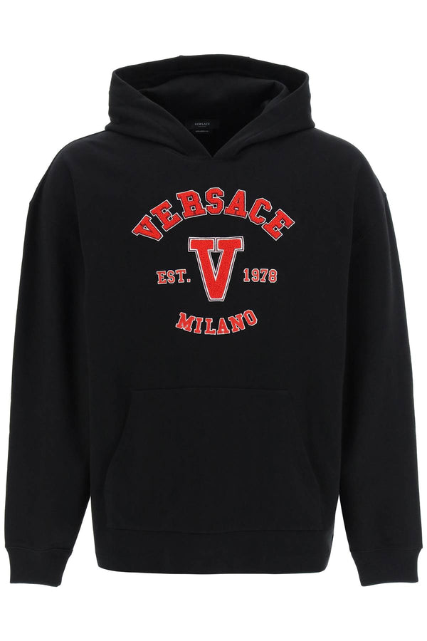 Versace Hooded Cotton Logo Sweatshirt - Men