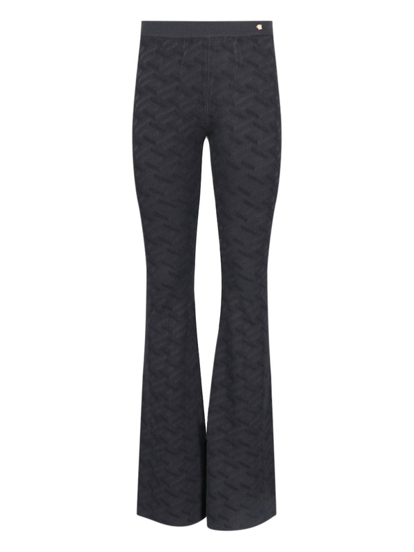 Versace Medusa Flared Stretch Viscose Jersey Pants - Women