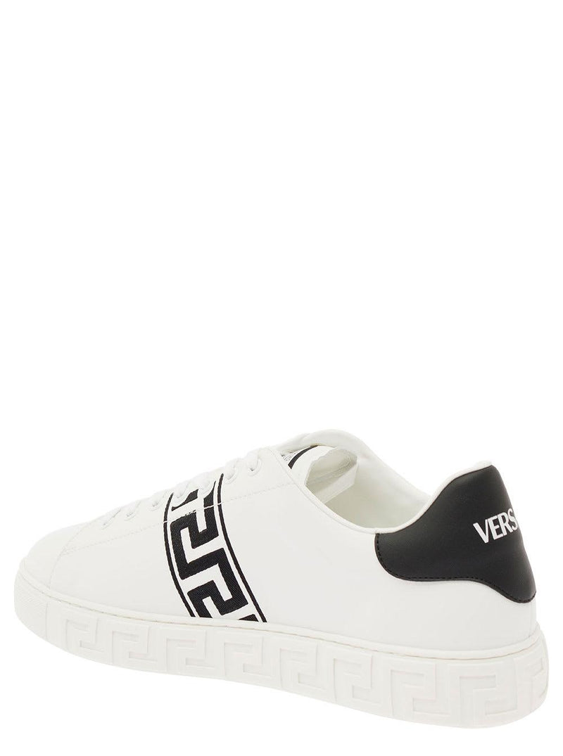 Versace new Greca White Low Top Sneakers With Logo Detail In Vegan Leather Man - Men - Piano Luigi