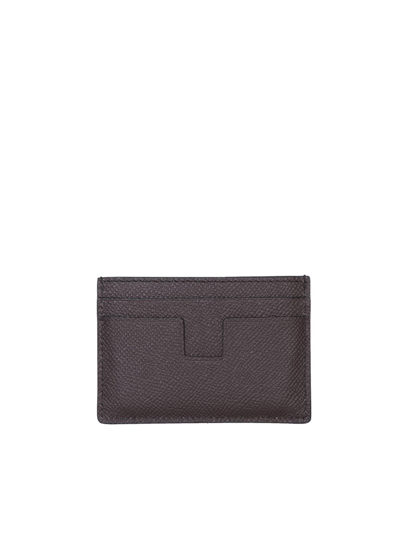 Tom Ford Small Grain 4 Slots Brown Cardholder - Men - Piano Luigi