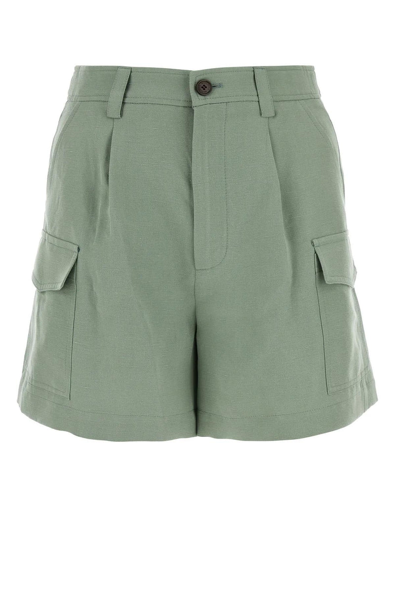 Woolrich Sage Green Viscose Blend Shorts - Women