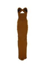 Saint Laurent Caramel Viscose Long Dress - Women - Piano Luigi