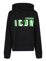 Dsquared2 Icon Blur Cool Fit Black/green Hoodie - Women