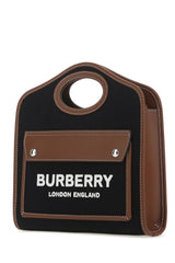 Burberry Two-tone Canvas And Leather Mini Pocket Handbag - Women