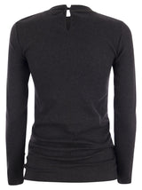 Brunello Cucinelli Ribbed Stretch Cotton Jersey T-shirt With Jewellery - Women