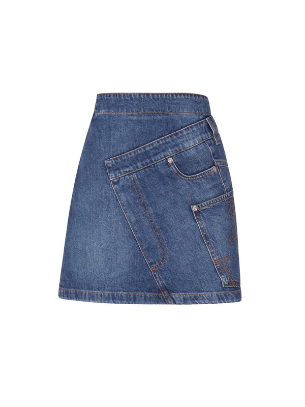 J.W. Anderson Jw Denim Mini Skirt With Logo - Women