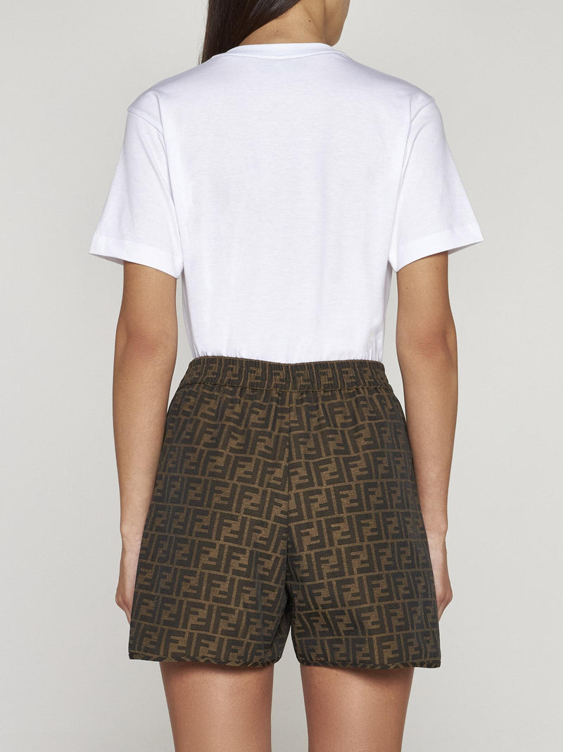 Fendi Ff Logo Cotton-blend Shorts - Women