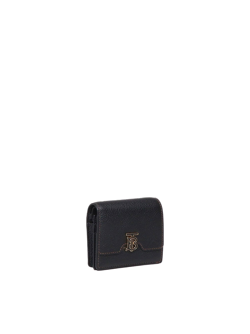 Burberry Grain Leather Tb Folding Wallet - Women