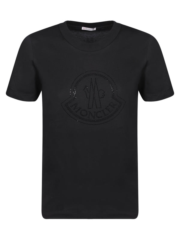 Moncler Logo Print T-shirt Black - Women