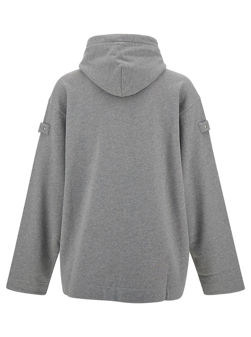 Givenchy Grey Hoodie With Logo And Studs In Cotton Man - Men