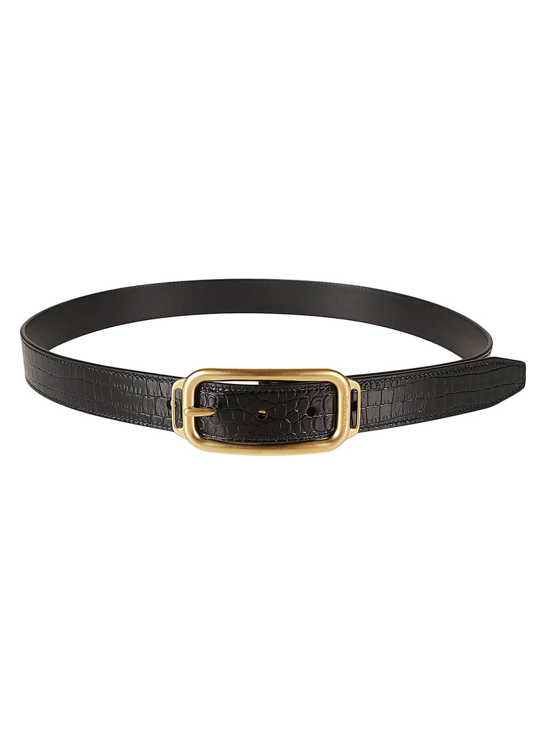 Tom Ford Croco Embossed Buckled Belt - Men