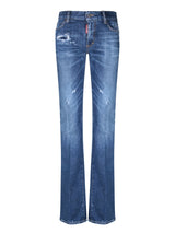 Dsquared2 Medium Waist Flare Blue Jeans - Women