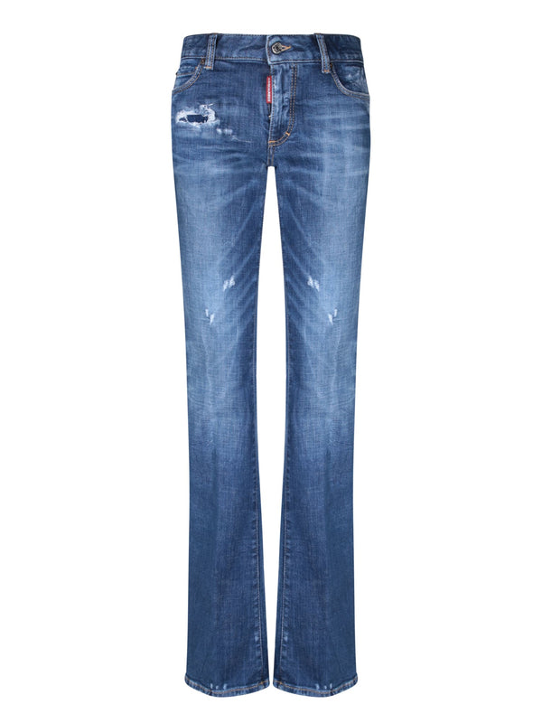 Dsquared2 Medium Waist Flare Blue Jeans - Women