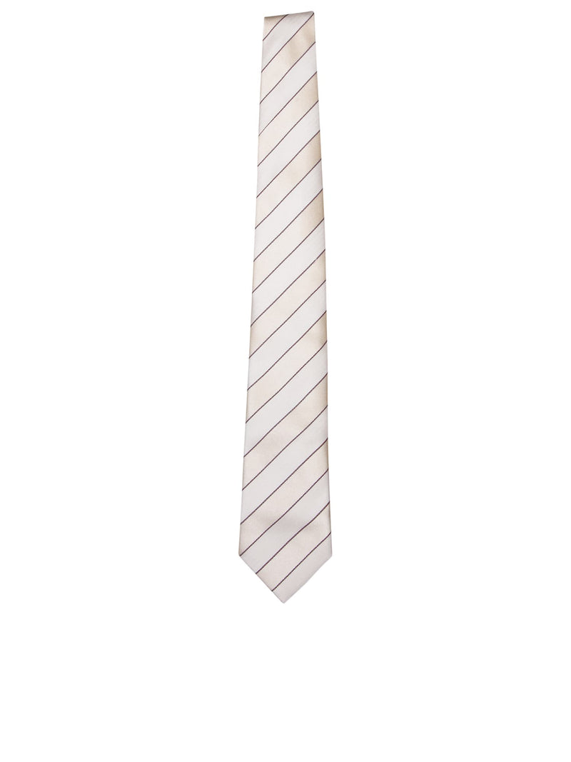 Brunello Cucinelli Regimental Red/white Tie - Men