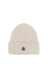 Moncler Logo Patch Ribbed Beanie - Women