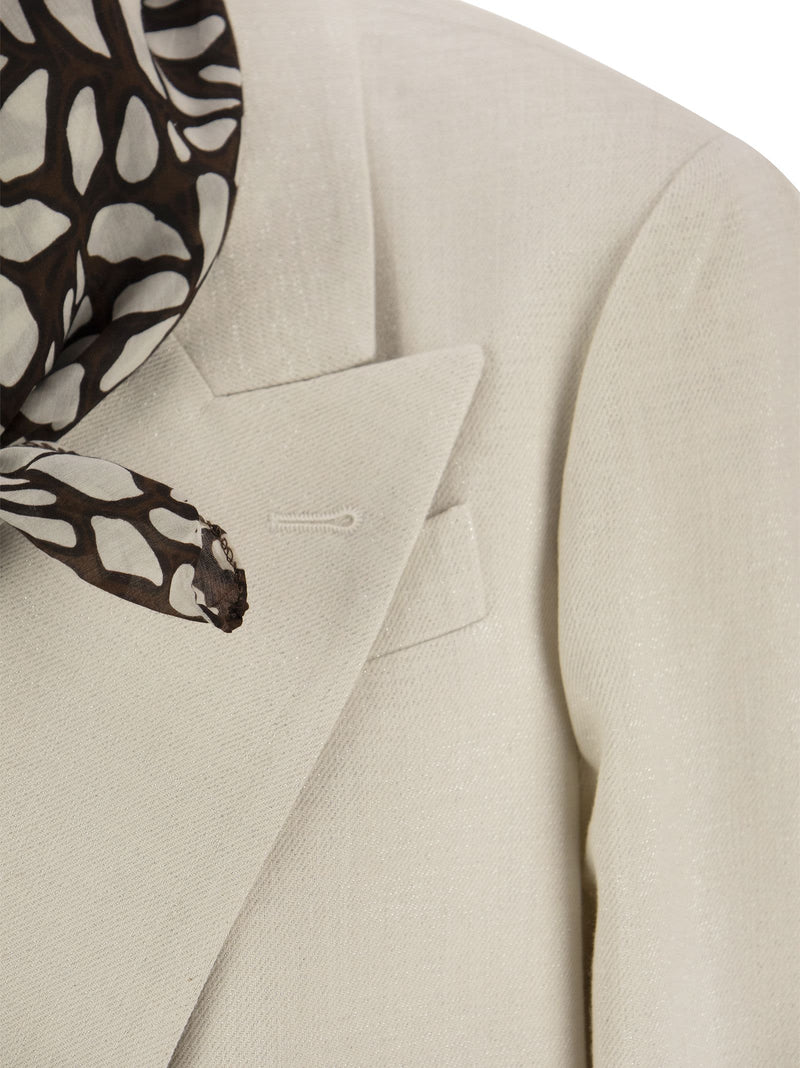 Brunello Cucinelli Scarf Detail Double-breasted Dinner Jacket - Women