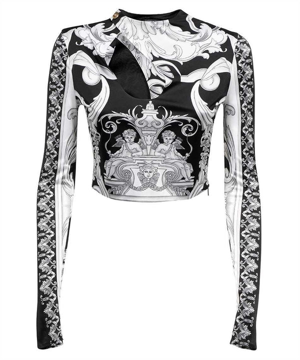 Versace Long Sleeve Crop Top - Women - Piano Luigi