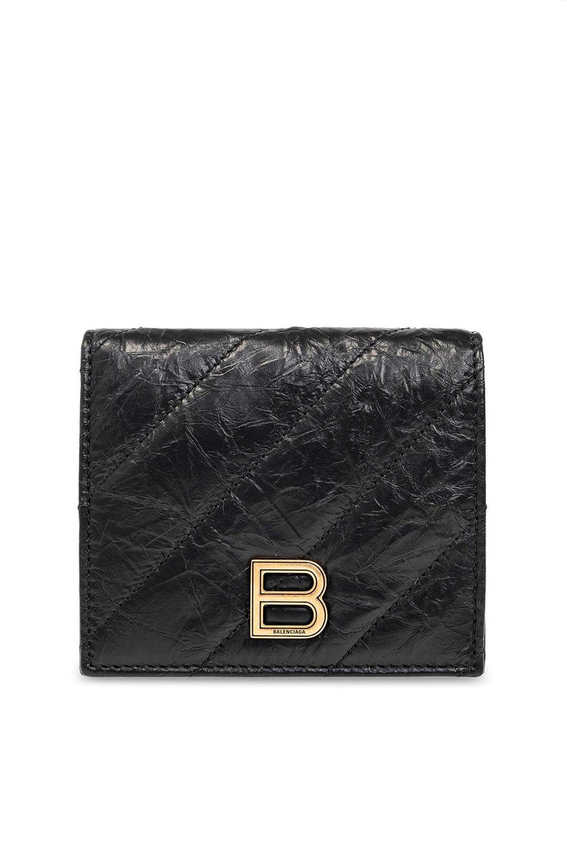 Balenciaga Crush Logo Plaque Wallet - Women