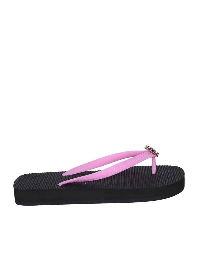 Dsquared2 Heart Pink Flip Flops - Women