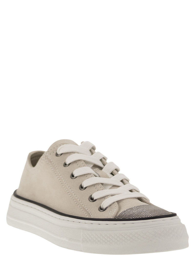 Brunello Cucinelli Suede Trainers With Precious Toe - Women