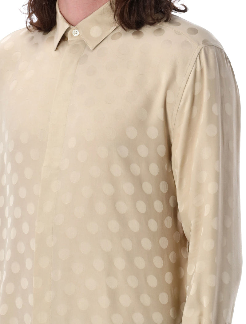 Saint Laurent Shirt In Dotted Shiny And Matte Silk - Men