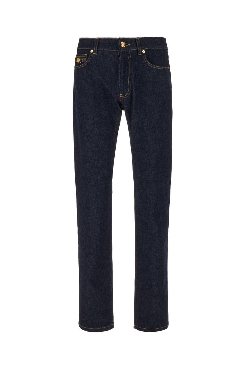 Versace Logo Patch Straight-leg Jeans - Men