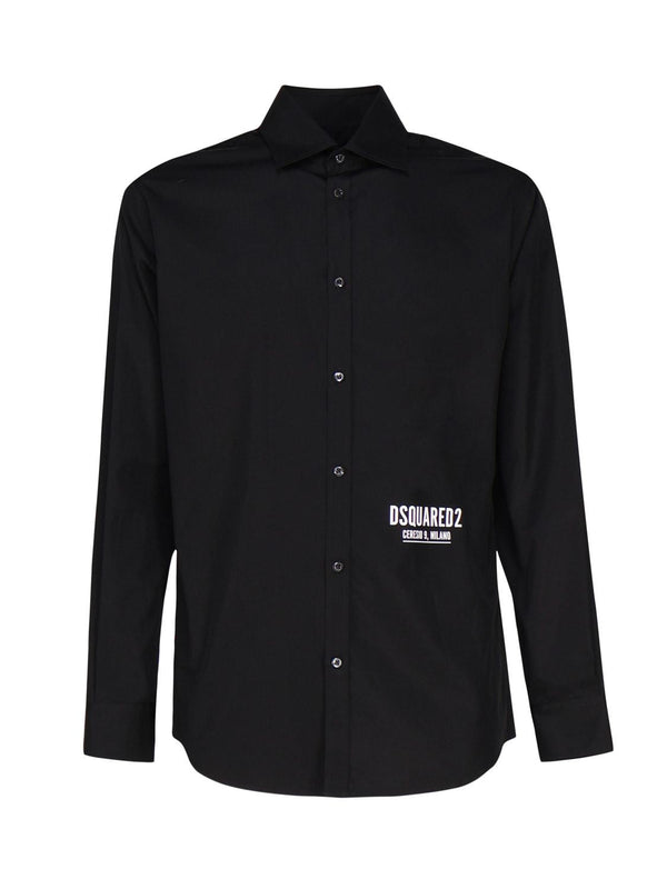 Dsquared2 Cotton Shirt With Contrasting Color Logo - Men - Piano Luigi