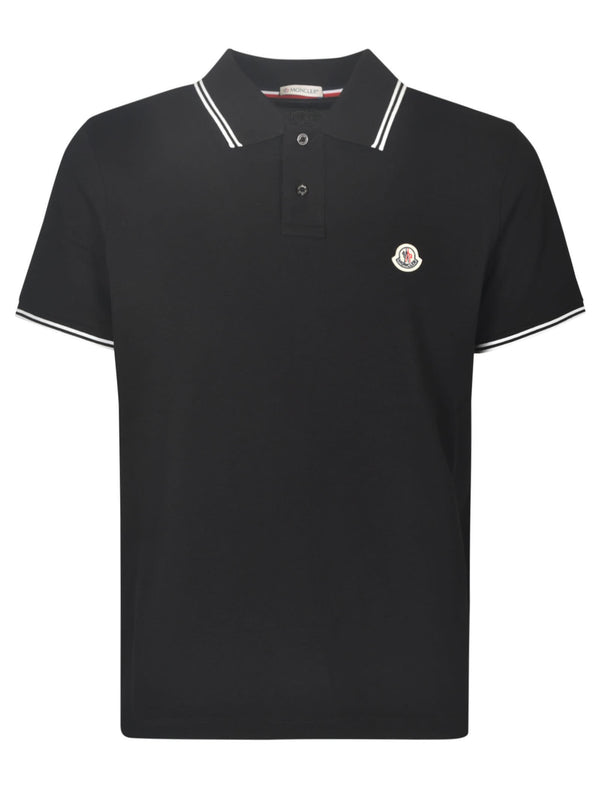Moncler Stripe Trim Logo Patched Polo Shirt - Men