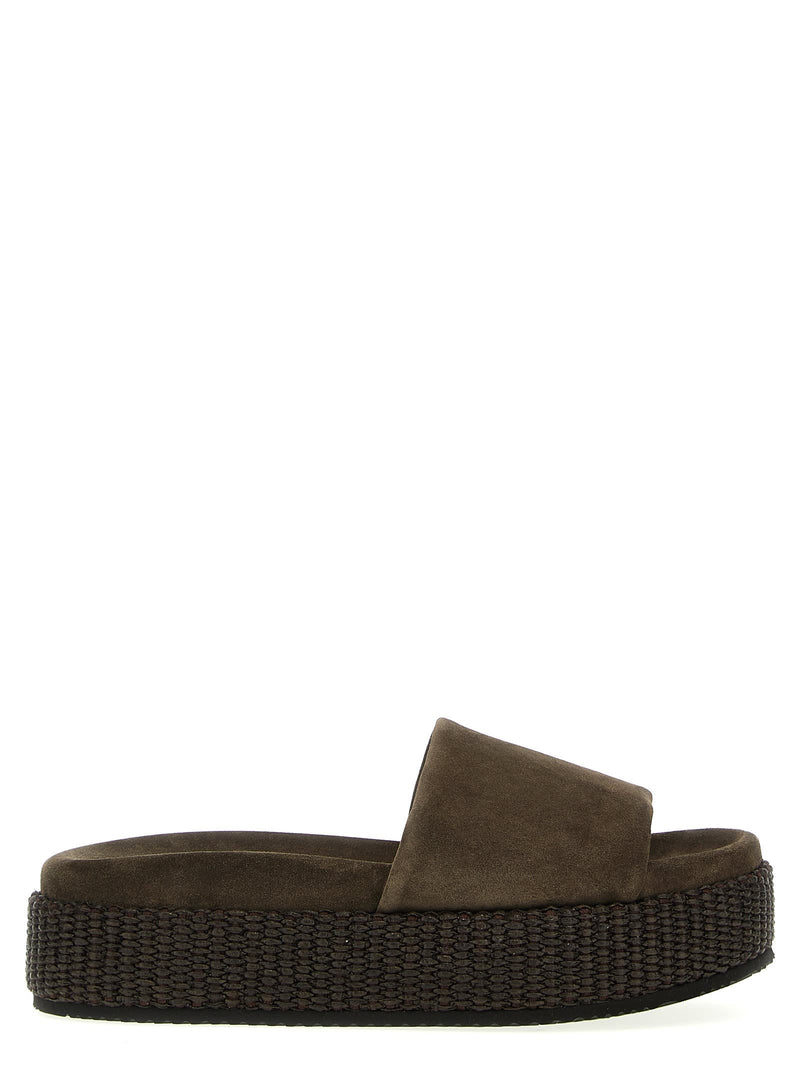 Brunello Cucinelli Suede Platform Sandals - Women