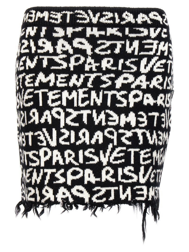 VETEMENTS graffiti Monogram Skirt - Women