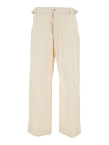 Jacquemus le Pantalon Jean Beige Loose Pants With A Button In Cotton And Linen Man - Men