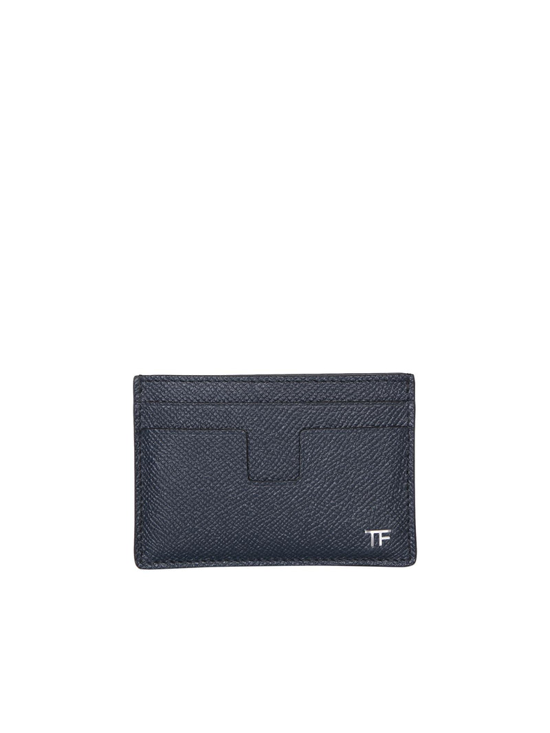 Tom Ford Small Grain 4 Slots Blue Cardholder - Men - Piano Luigi