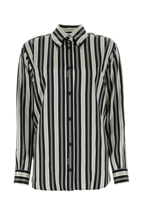 Fendi Striped Collared Long-sleeve Shirt - Women