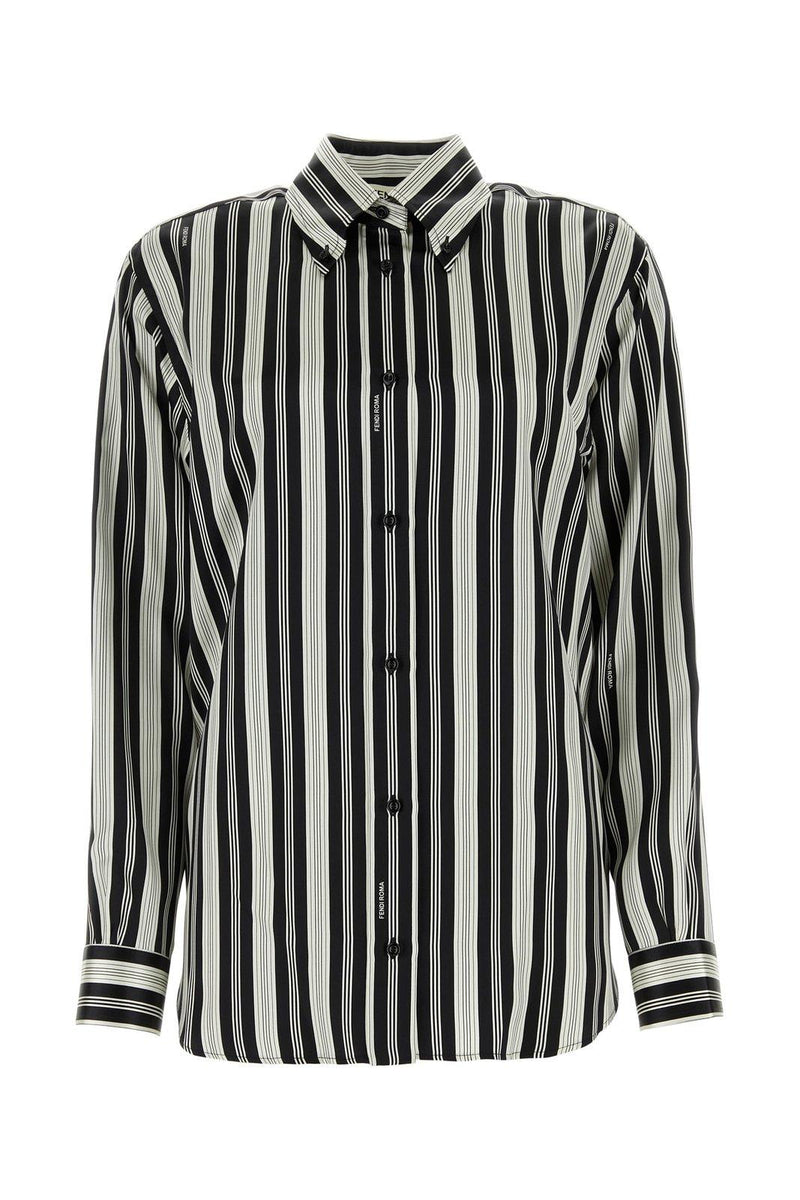 Fendi Striped Collared Long-sleeve Shirt - Women