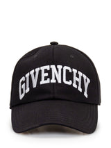 Black Baseball Hat With Givenchy College Embroidery - Men