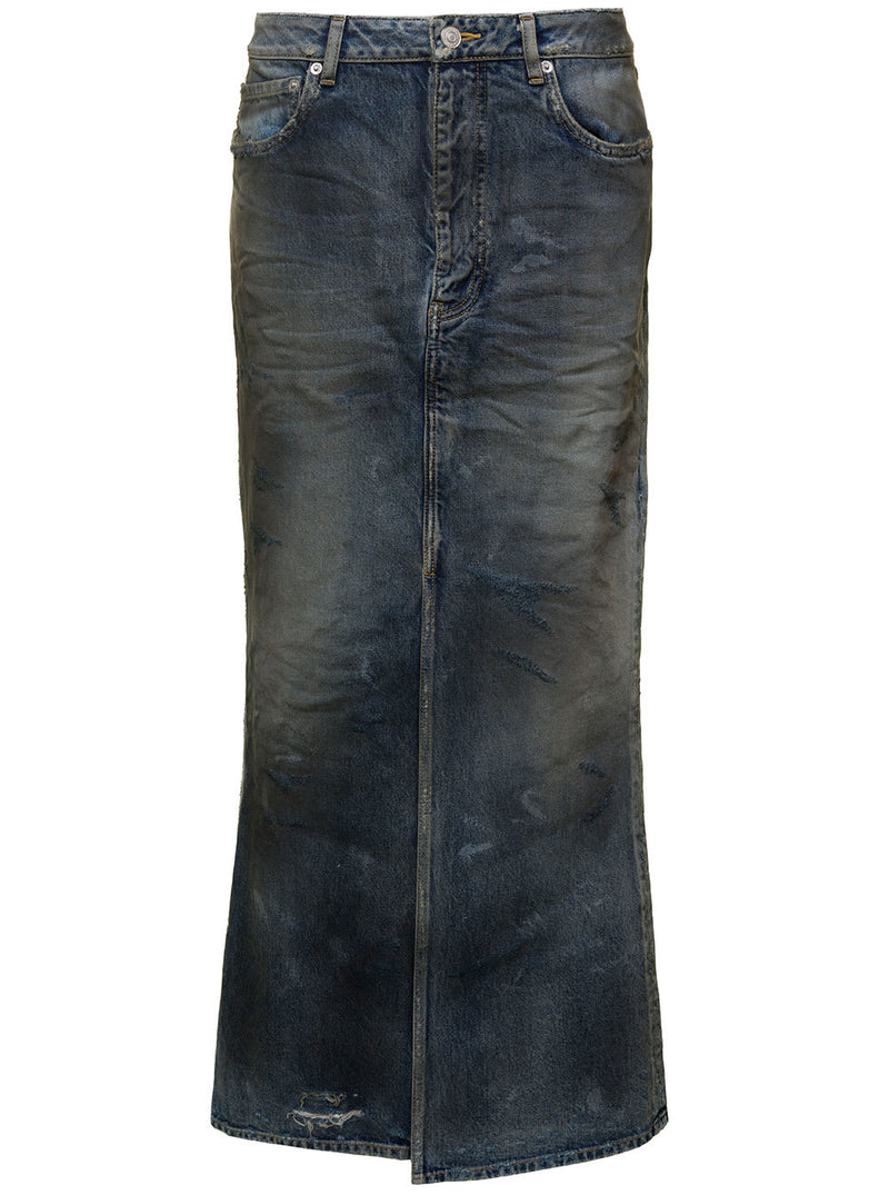 Balenciaga Denim Maxi Skirt - Women