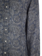 Brunello Cucinelli Paisley Linen Slim Fit Shirt - Men