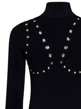 Off-White Eyelets Mock Neck Sweater - Women