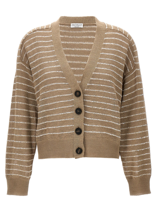 Brunello Cucinelli Sequin Striped Cardigan - Women