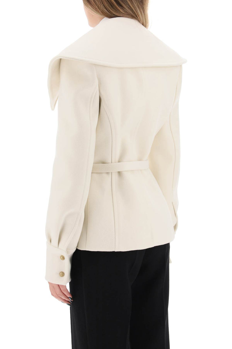 Balmain Belted Double-breasted Peacoat - Women