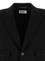 Saint Laurent Black Crèpe Single-breasted Blazer In Viscose Woman - Women